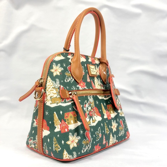 2022 Disney Dooney & Bourke Mickey & Minnie Christmas Holiday Satchel Bag A NEW - Picture 2 of 6